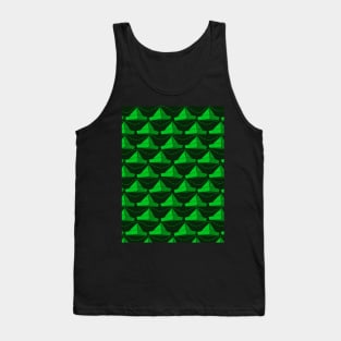 Paper Hats Pattern Green Tank Top